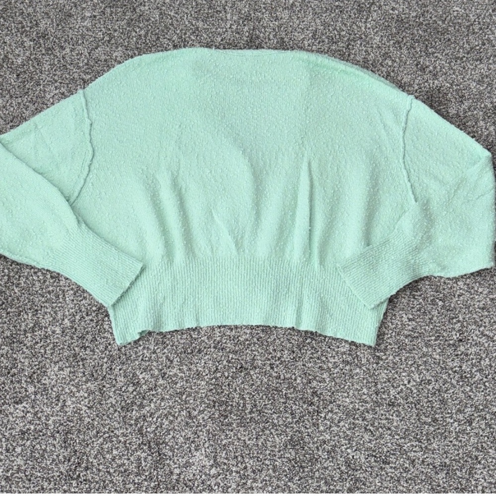 Free People Found My Friend Cardigan Ocean Lilly Cotton Blend women’s Medium - Picture 8 of 8